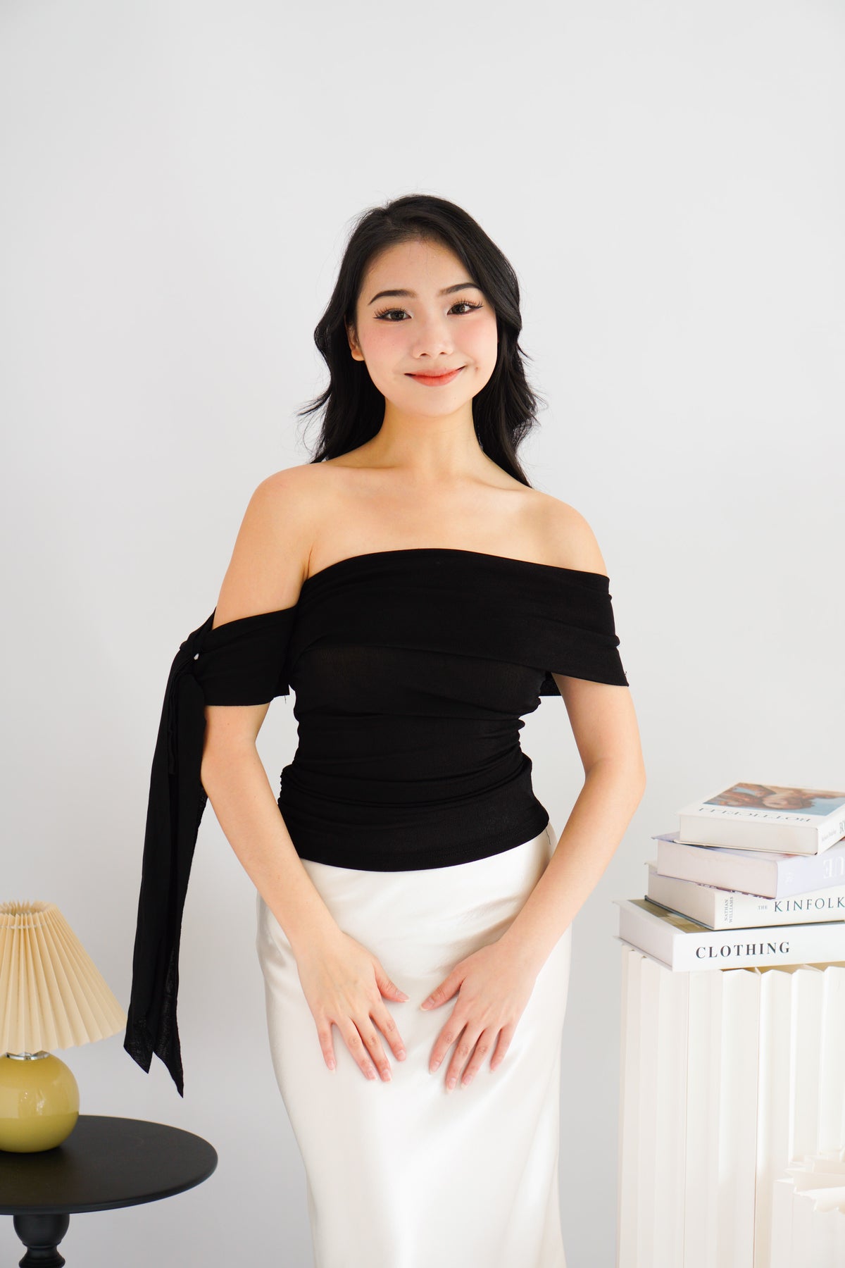 Baby Feraya Off Shoulder Toga Top in Black