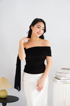 Baby Feraya Off Shoulder Toga Top in Black