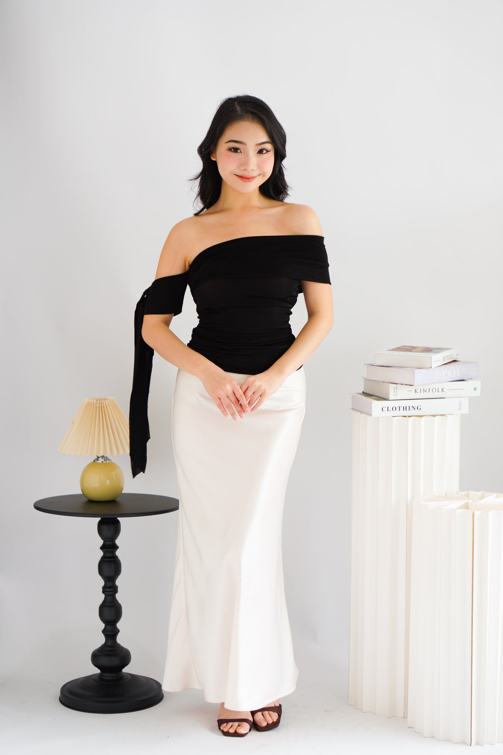 Baby Feraya Off Shoulder Toga Top in Black