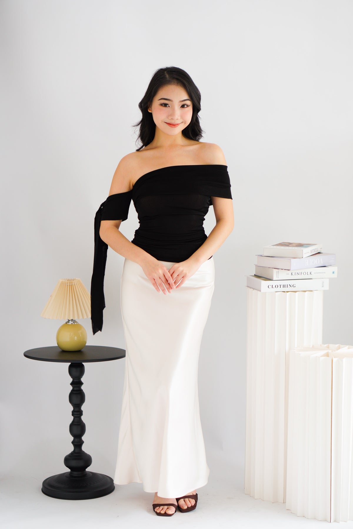 Baby Feraya Off Shoulder Toga Top in Black