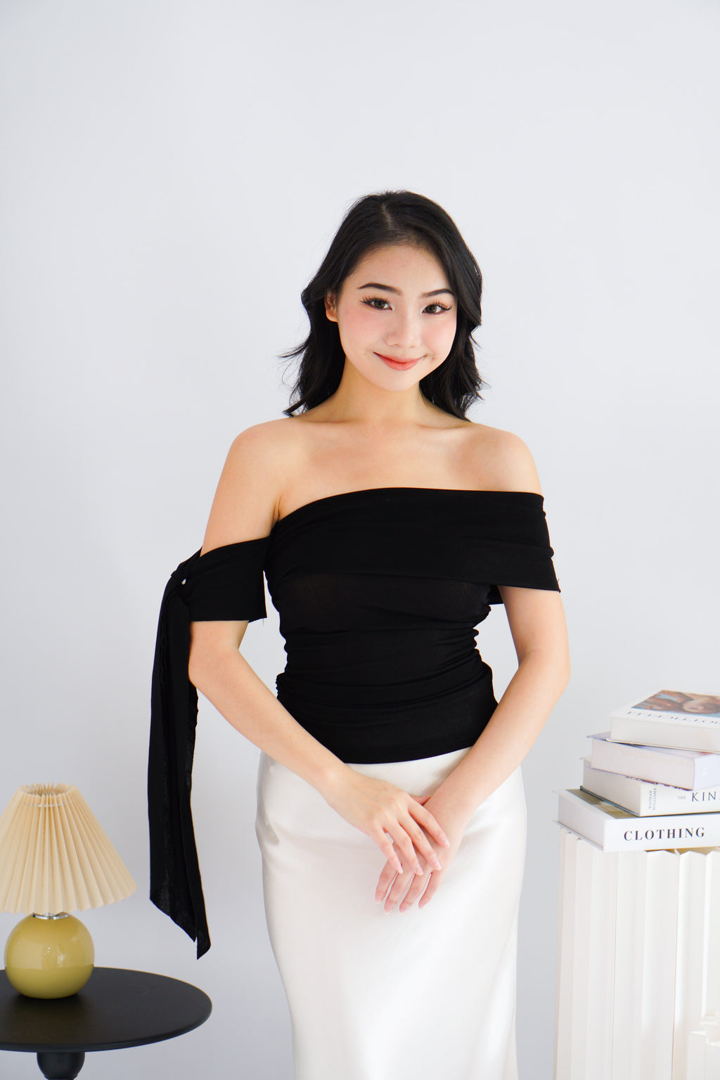 Baby Feraya Off Shoulder Toga Top in Black
