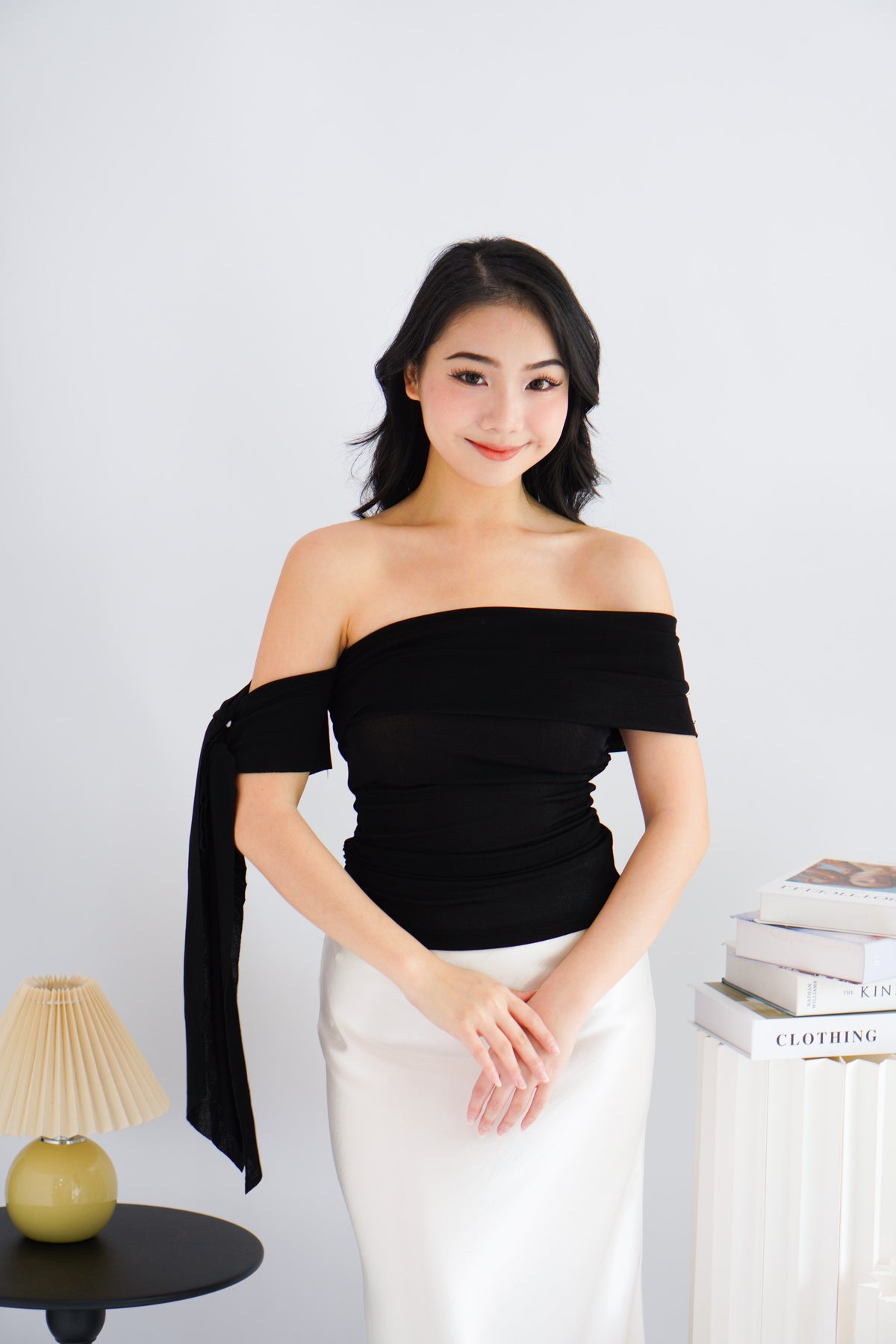 Baby Feraya Off Shoulder Toga Top in Black