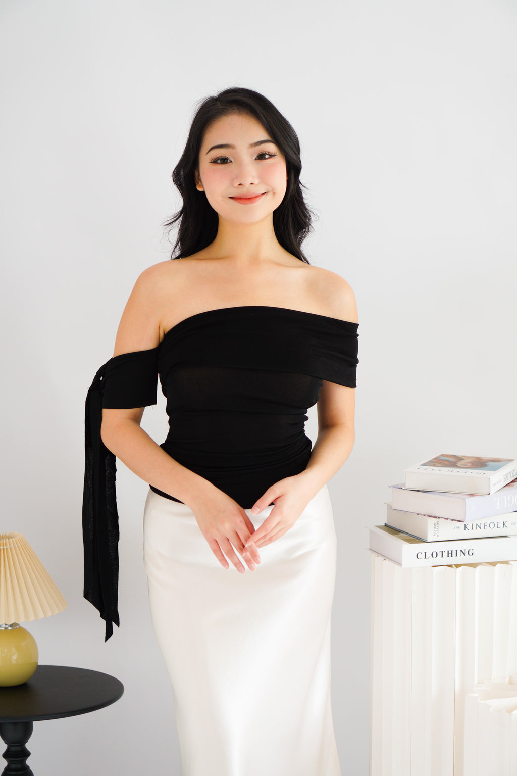 Baby Feraya Off Shoulder Toga Top in Black