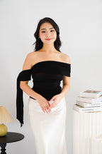 Baby Feraya Off Shoulder Toga Top in Black