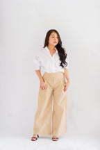 Koven Wide Legged Pants in Light Khaki