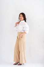 Koven Wide Legged Pants in Light Khaki