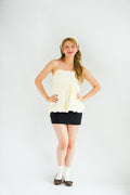 Gumi Puffy Babydoll Top in Cream