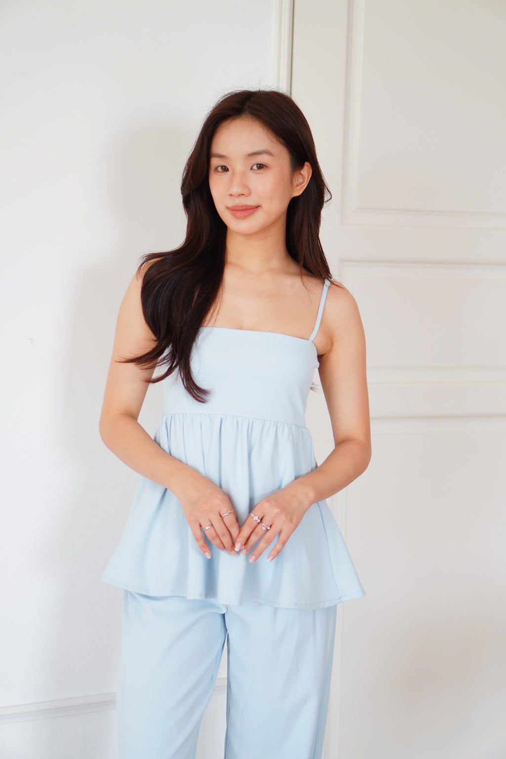 Clara Babydoll Top by Bash in Baby Blue