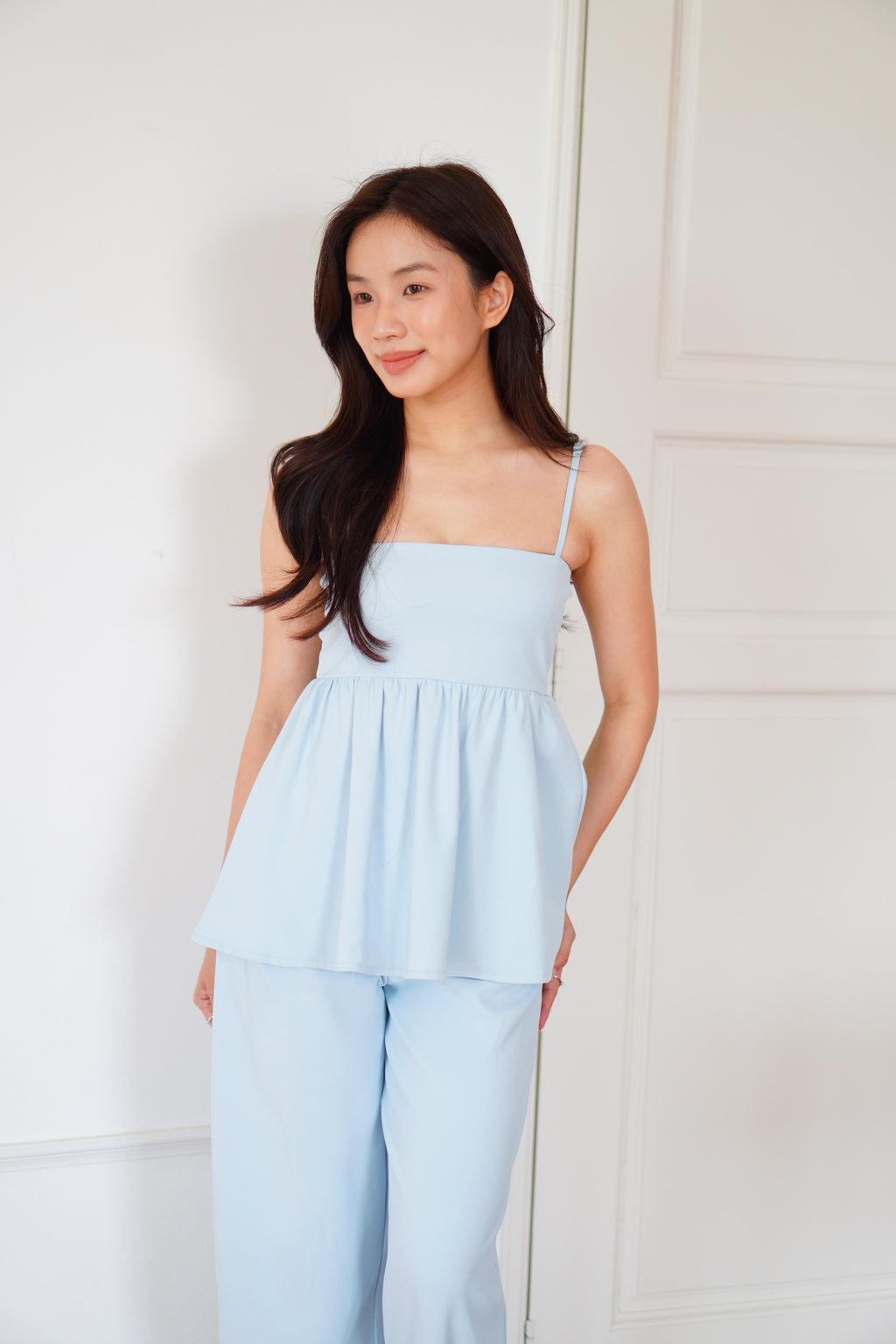 Clara Babydoll Top by Bash in Baby Blue