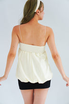 Gumi Puffy Babydoll Top in Cream