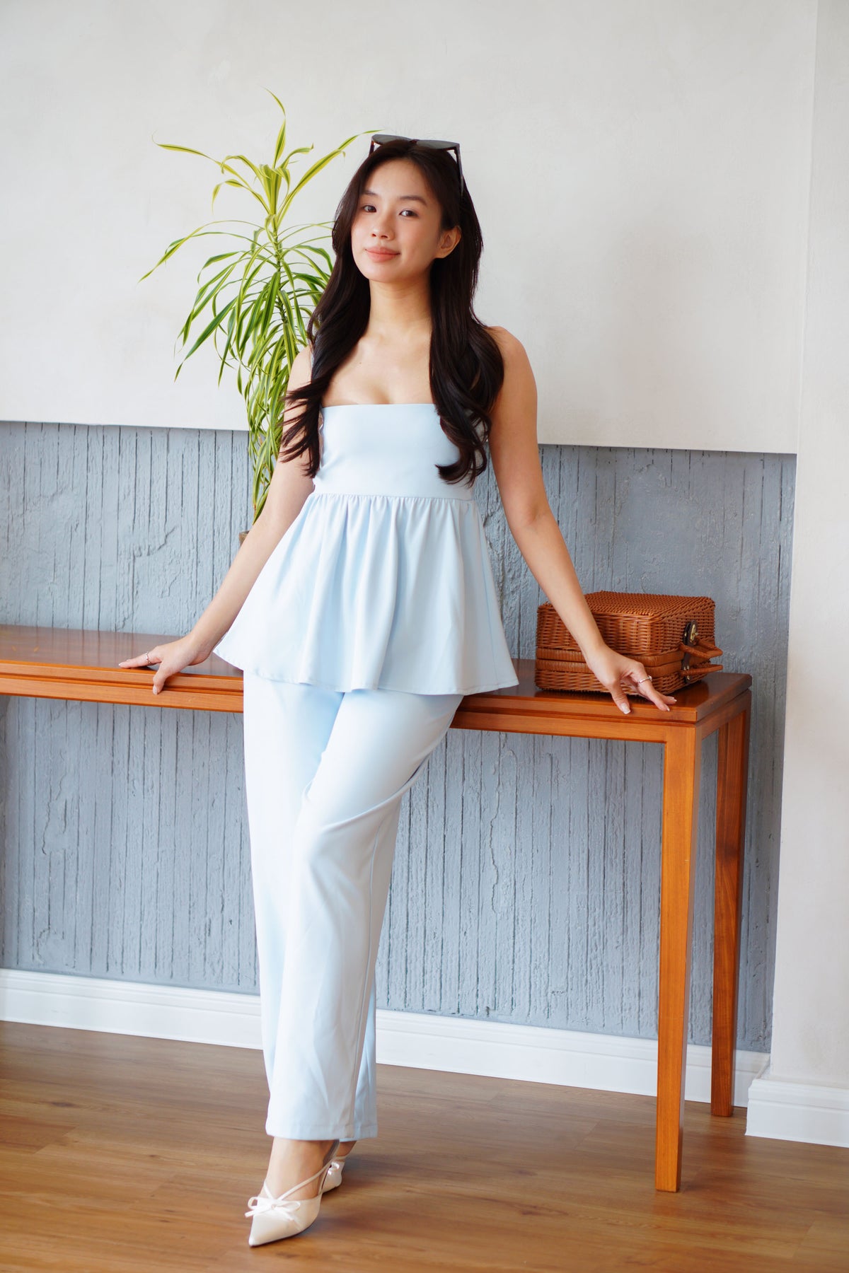Clara Babydoll Top by Bash in Baby Blue