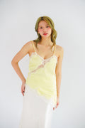 Zinira Asymmetrical Lace Camisole Top in Yellow
