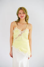 Zinira Asymmetrical Lace Camisole Top in Yellow
