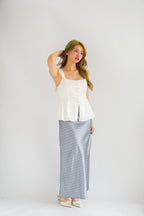 Rachie Maxi Skirt with Polkadot in Blue