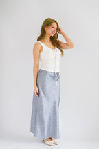 Rachie Maxi Skirt with Polkadot in Blue