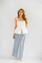 Rachie Maxi Skirt with Polkadot in Blue