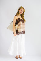 Yanice Checkered Lace Camisole Top