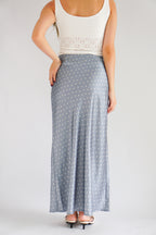 Rachie Maxi Skirt with Polkadot in Blue