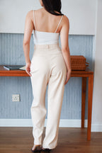Clara Wide Legged Pants by Bash in Soft Beige