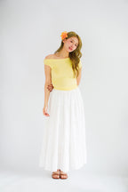 Kendra Toga Ruched Top in Yellow