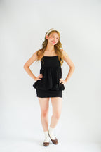 Gumi Puffy Babydoll Top in Black