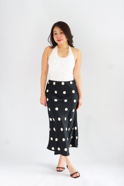 Dottie Padded Halter Lace Ribbon Top in White
