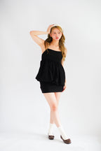 Gumi Puffy Babydoll Top in Black