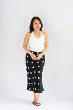 Dottie Padded Halter Lace Ribbon Top in White