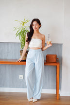 Clara Wide Legged Pants by Bash in Baby Blue