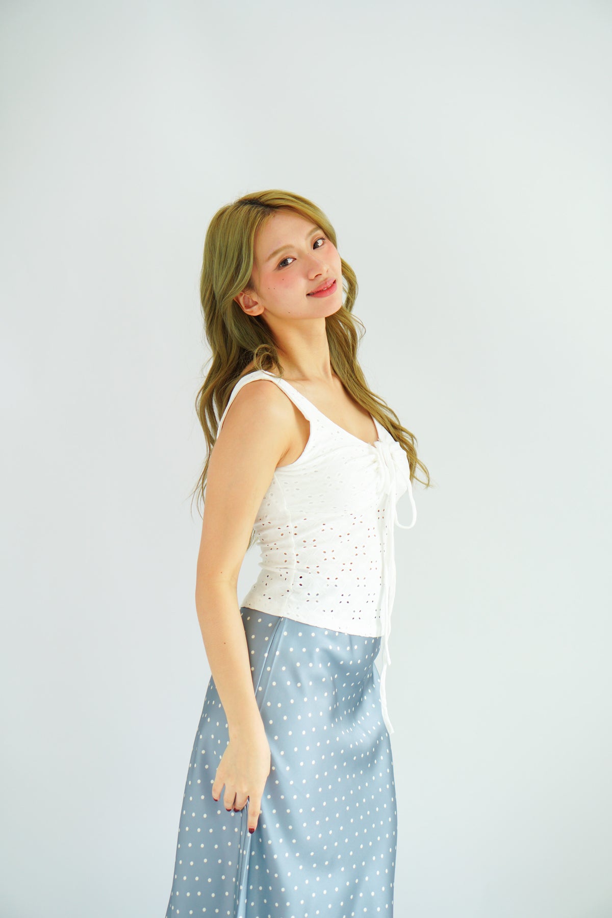 Vincy Eyelet Lace Top in White