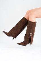 Edga Knee High Boots in Brown