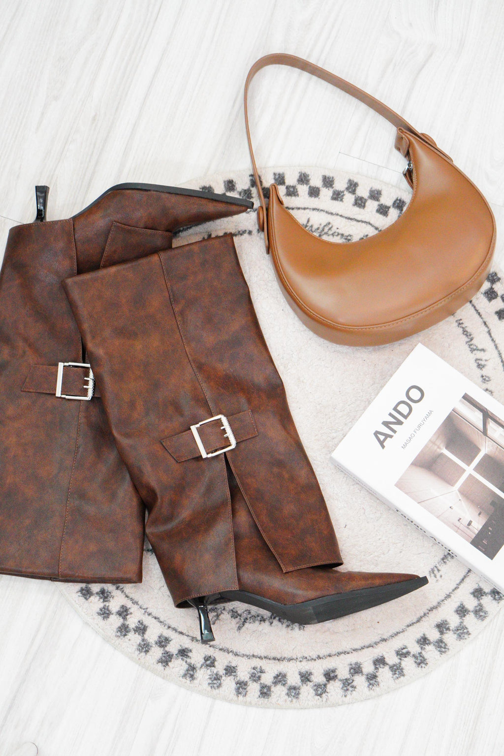 Edga Knee High Boots in Brown