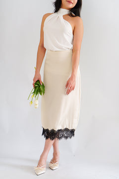 Zolini Lace Skirt in Cream