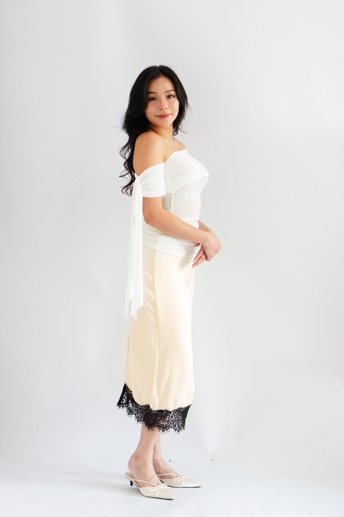 Zolini Lace Skirt in Cream