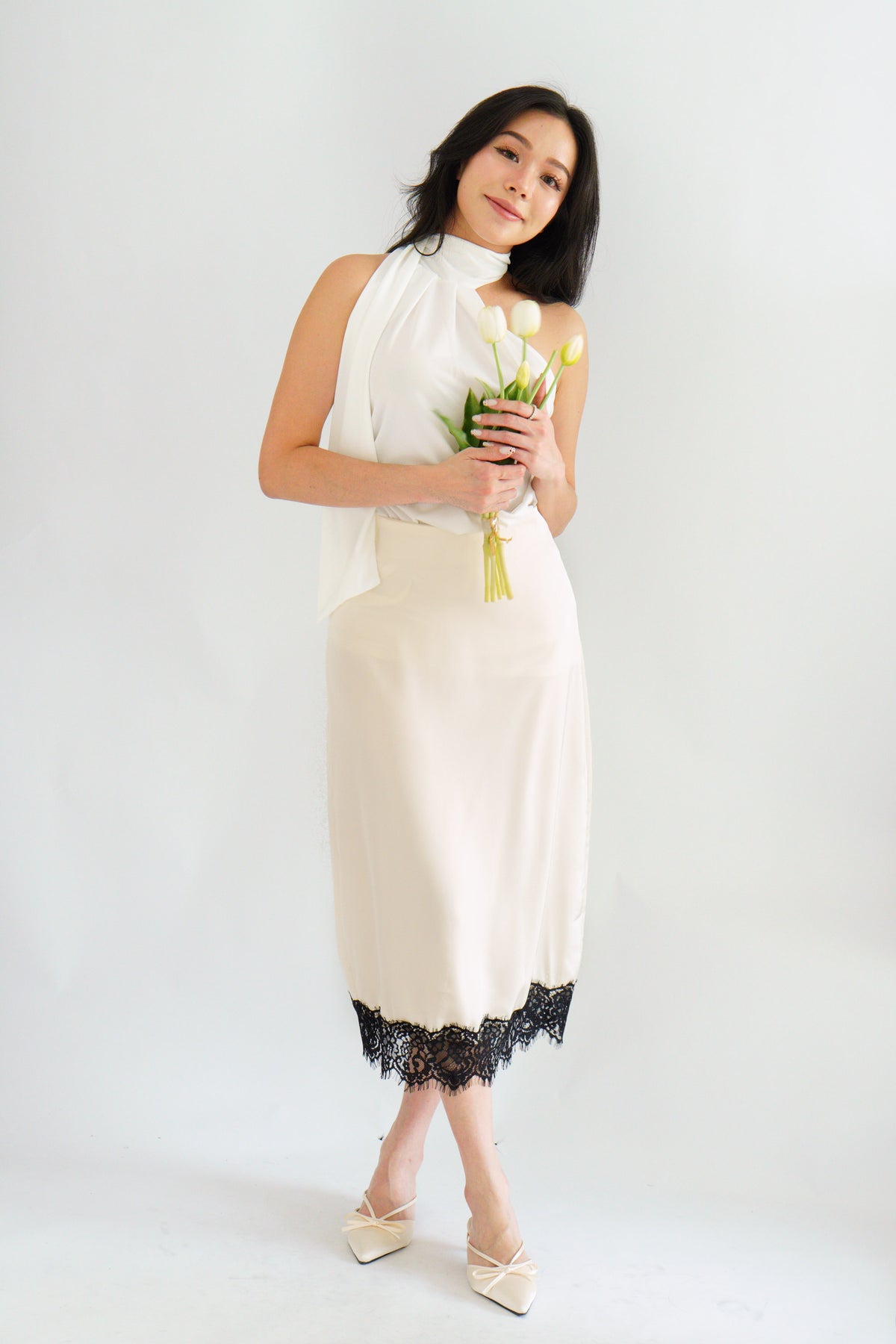 Zolini Lace Skirt in Cream