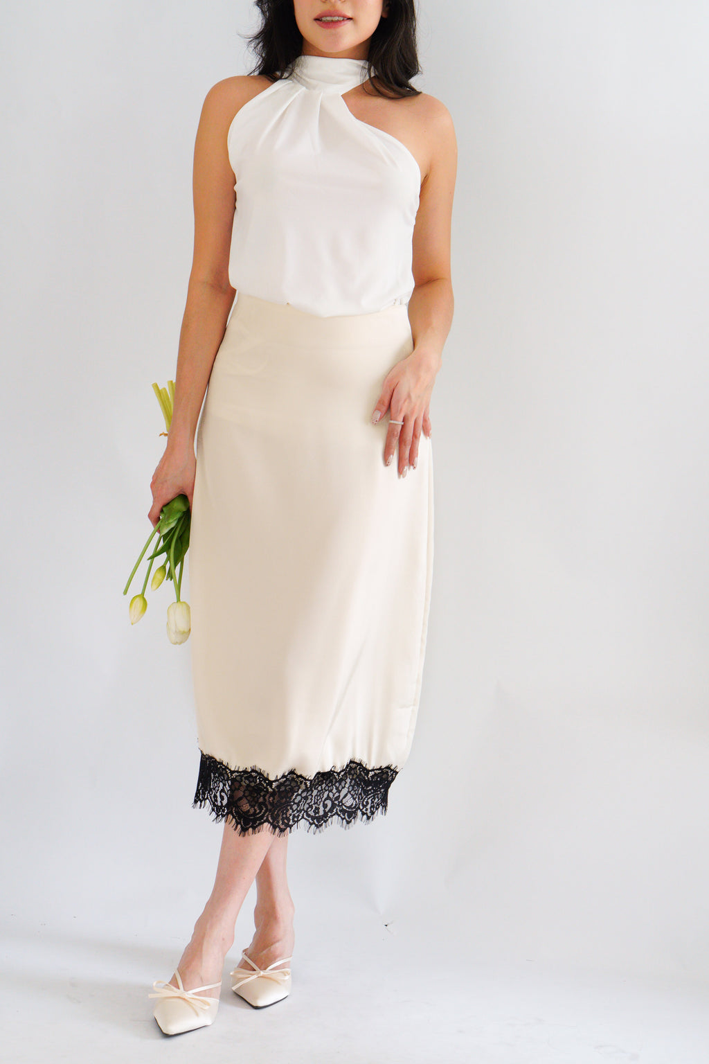 Zolini Lace Skirt in Cream