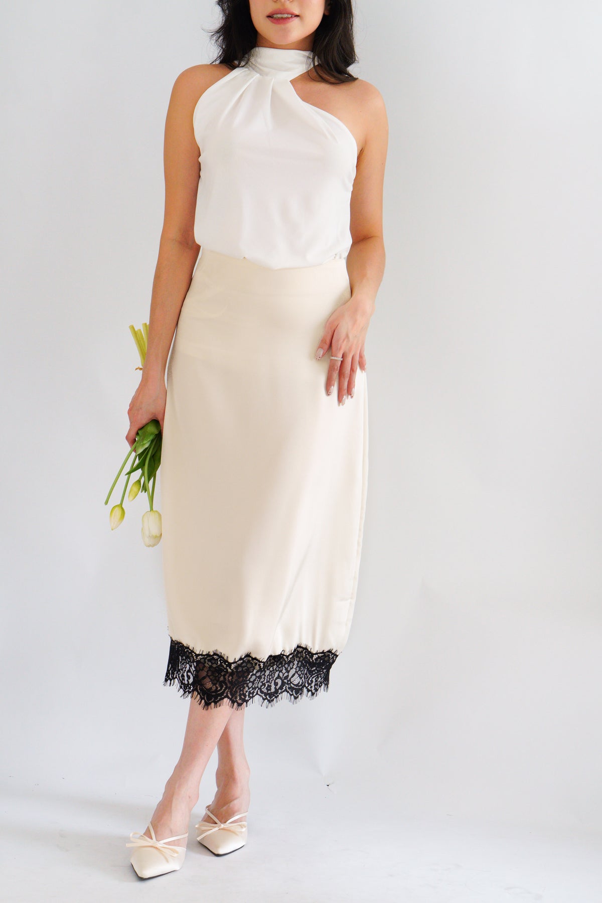 Zolini Lace Skirt in Cream