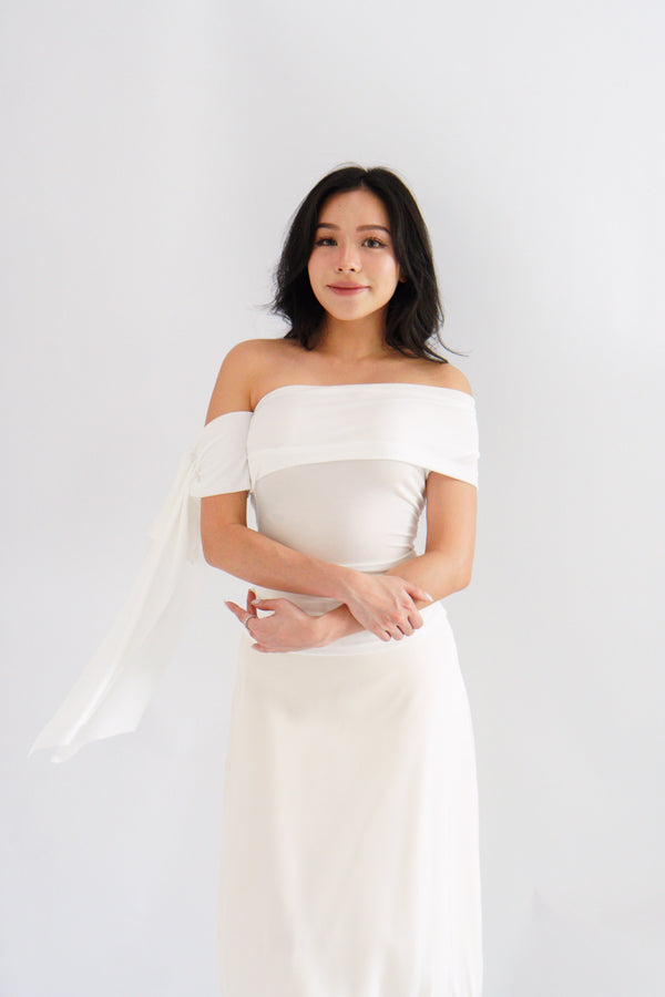 Baby Feraya Off Shoulder Toga Top in White