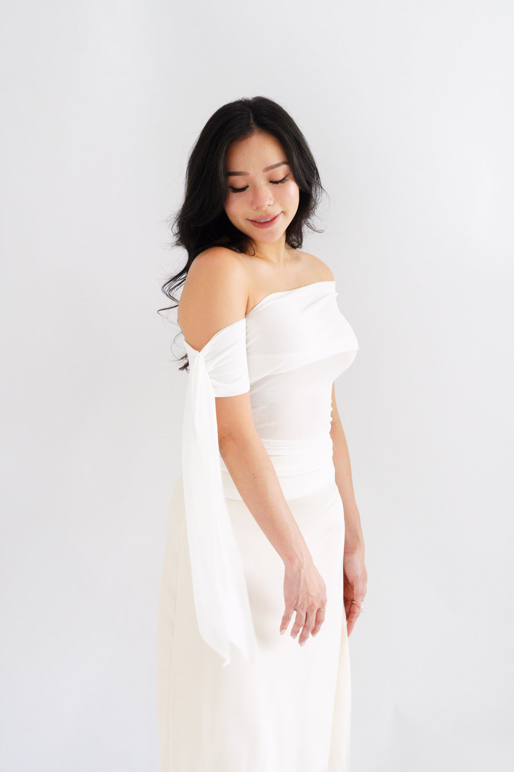 Baby Feraya Off Shoulder Toga Top in White