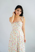 Wish Her Love Corset Maxi A-Line Floral Dress in Light Blue