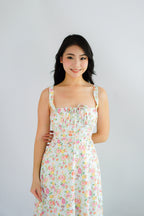 Wish Her Love Corset Maxi A-Line Floral Dress in Light Blue