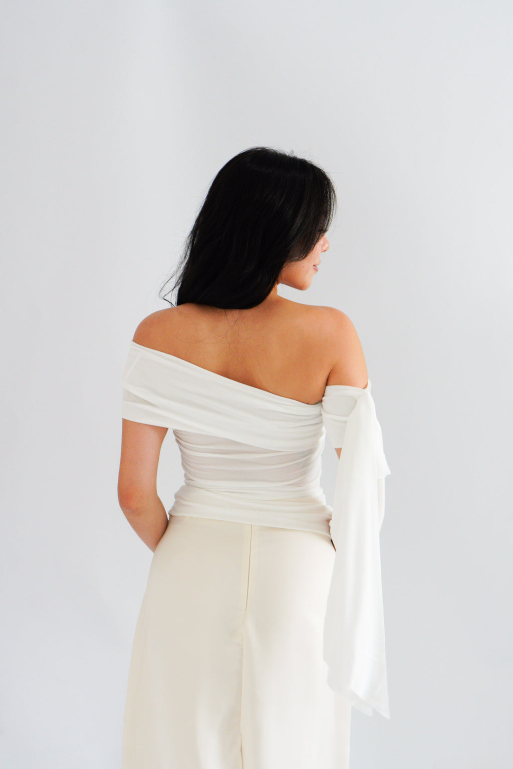 Baby Feraya Off Shoulder Toga Top in White