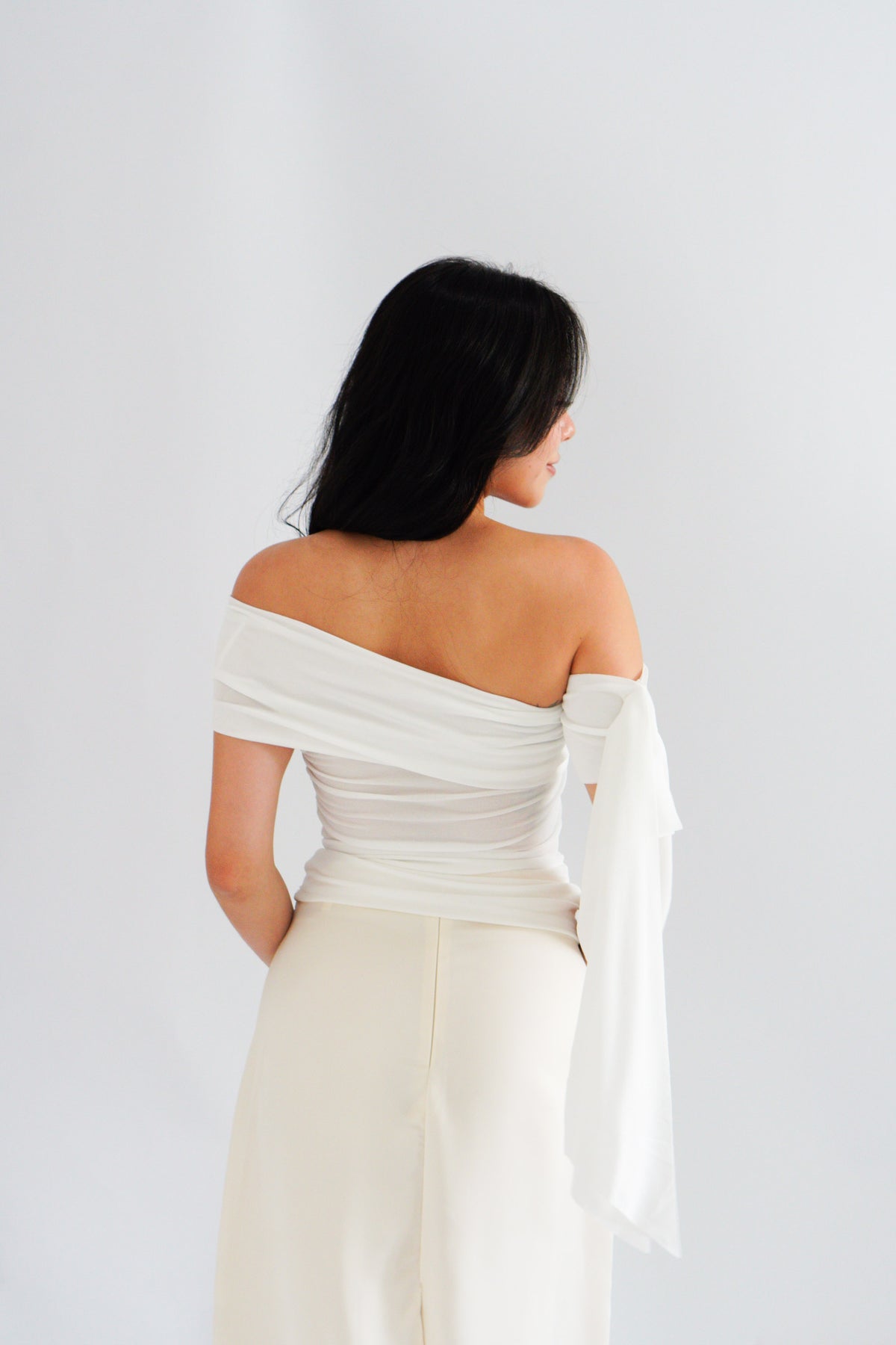 Baby Feraya Off Shoulder Toga Top in White
