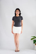 Jess Basic Round Neck Top in Grey