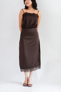 Zolini Lace Skirt in Dark Brown