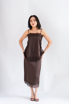 Zolini Lace Skirt in Dark Brown
