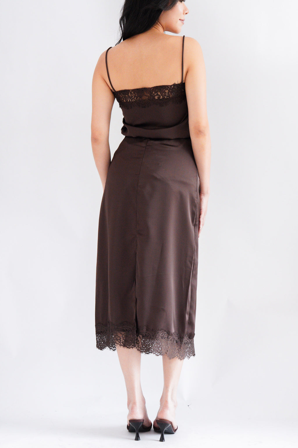 Zolini Lace Skirt in Dark Brown