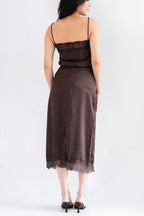 Zolini Lace Skirt in Dark Brown