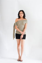 Baby Feraya Off Shoulder Toga Top in Khaki