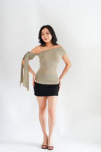 Baby Feraya Off Shoulder Toga Top in Khaki